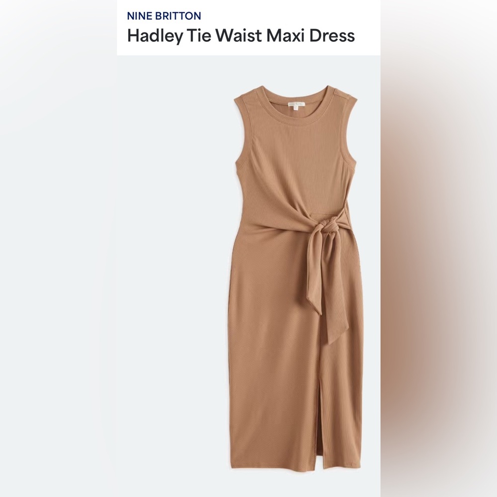 Nine Britton Tan Sleeveless Midi Dress